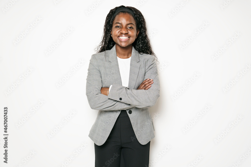 isolated shot of a happy black business woman isolated shot of a happy black business woman