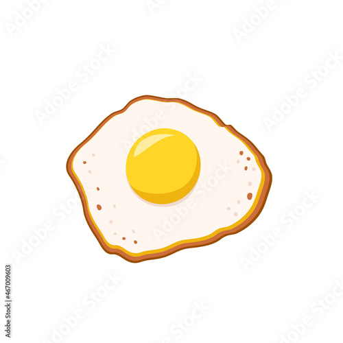 Fried eggs with yellow yolk. Vector flat illustration