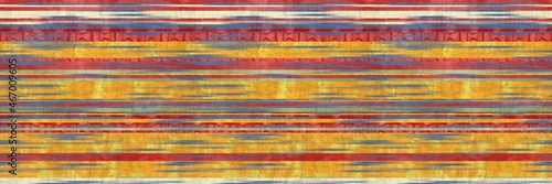 Seamless tribal ethnic stripe grungy border surface pattern design for print. High quality animal fur skin inspired illustration. Faded rug or carpet like cover graphic tile. Thick line textures.