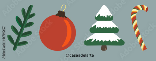 lot d'icônes sur le thème de nöel