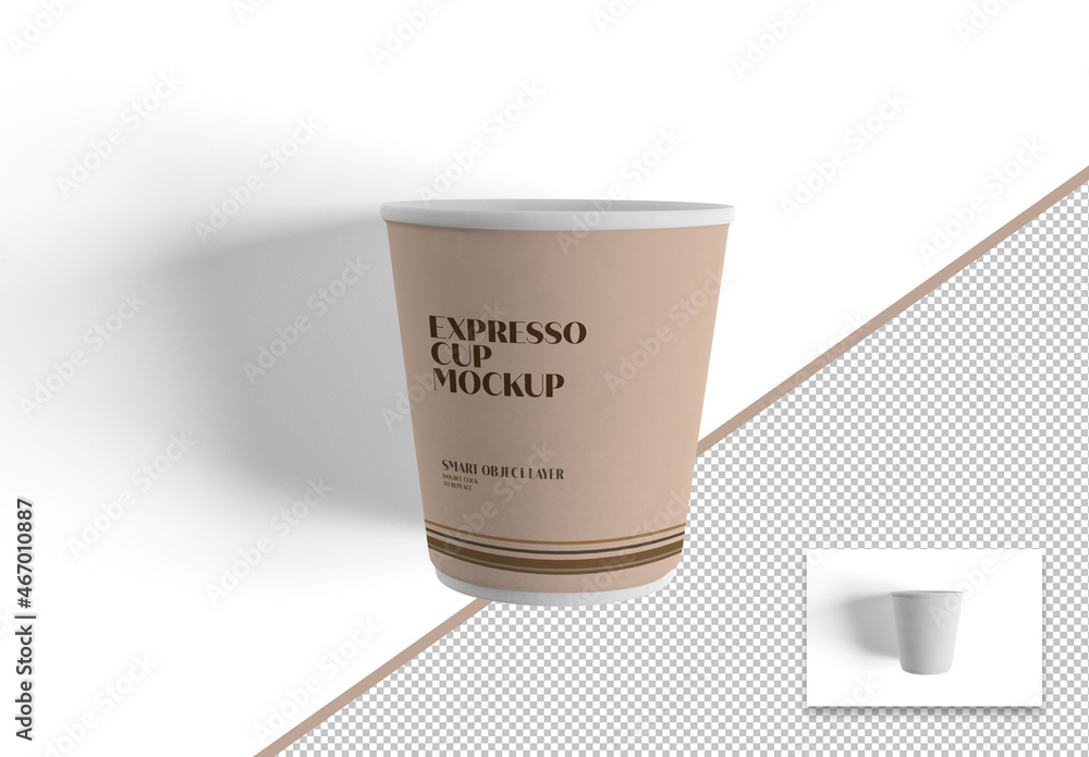 Mock Up of an Expresso Paper Cup Stock Template | Adobe Stock