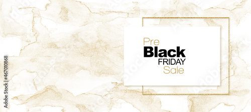 Elegant Pre Black Friday Sale Banner with Golden Marble Effect