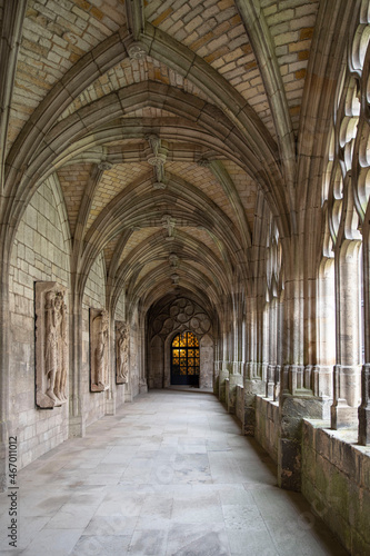 Architecture of the cathedral of Verdun in France with its cloister