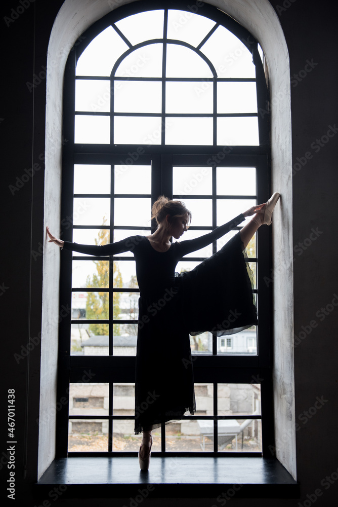 Ballet dancer on the black background Ballet dancer on the black background