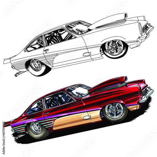 racing car isolated on white background. vector illustration.