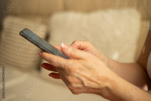 Older woman using smartphone