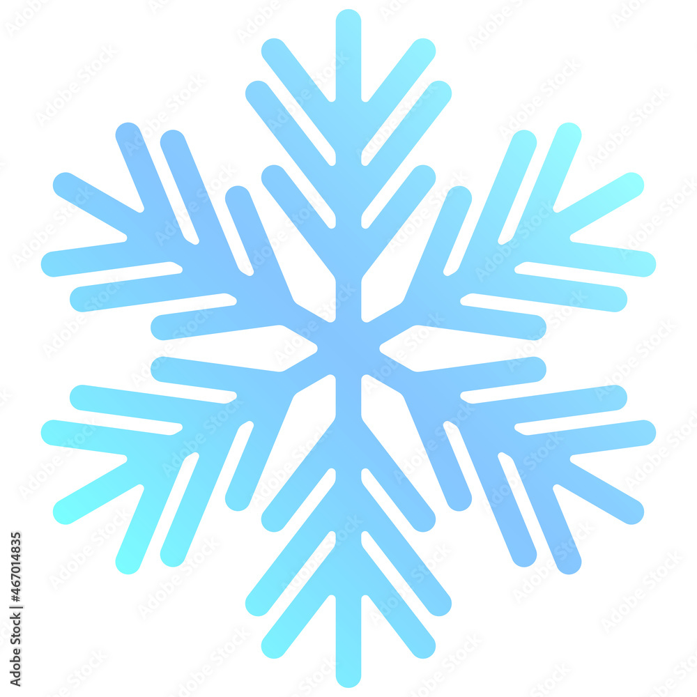 Snowflake Icon graphic. A beautiful blue snowflake with a gradient Snowflake Icon graphic. A beautiful blue snowflake with a gradient