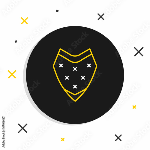 Line Traditional mexican poncho clothing icon isolated on white background. Colorful outline concept. Vector