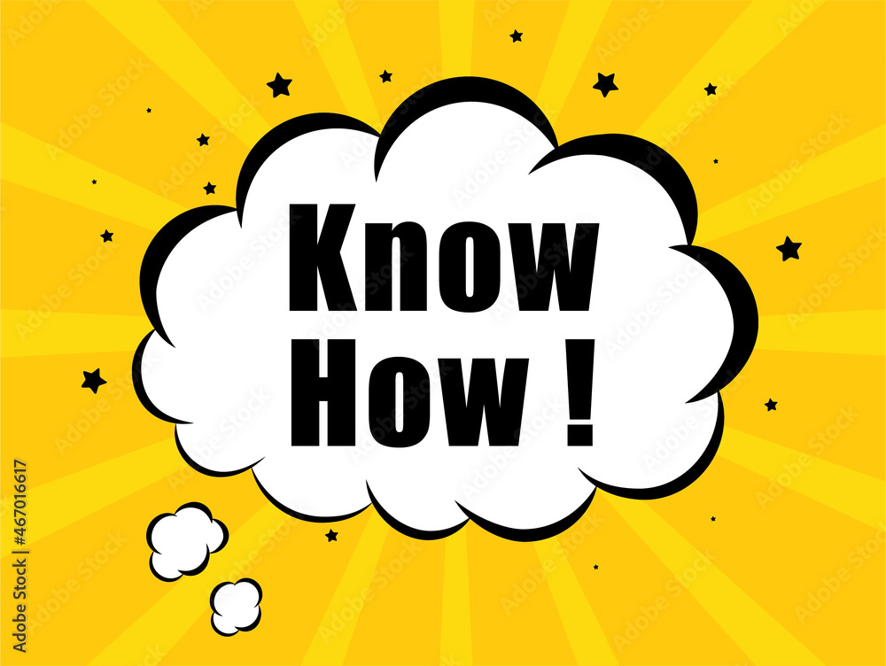 Obraz premium Know How in yellow bubble background