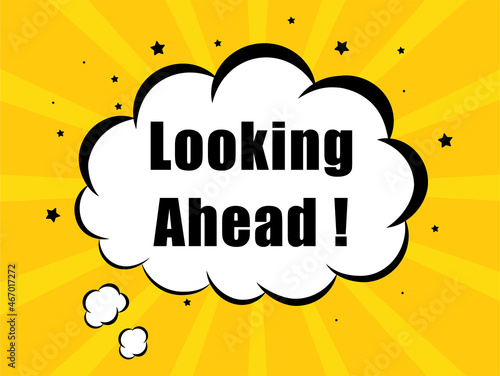 Canvas-taulu Looking Ahead in yellow bubble background