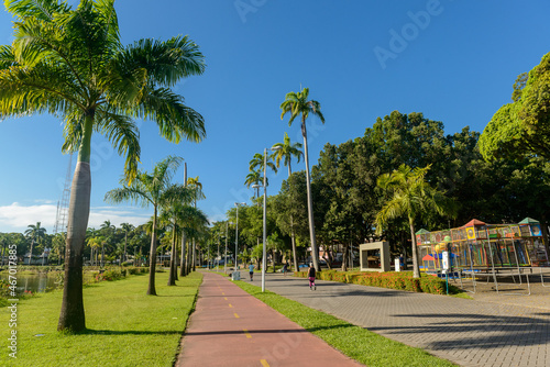 Joao Pessoa, Paraiba, Brazil on April 2, 2021. View of the lagoon of Parque Solon de Lucena located in the city center. photo