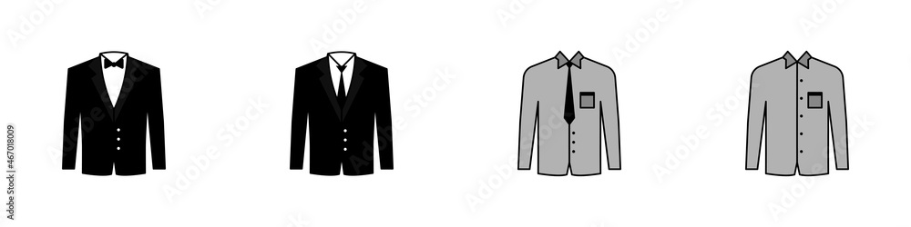 Conjunto de icono de traje formal, para hombre. Ropa de evento