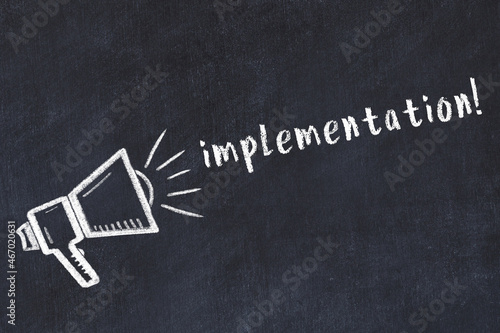 Chalk loudspeaker and inscription implementation on black chalkboard