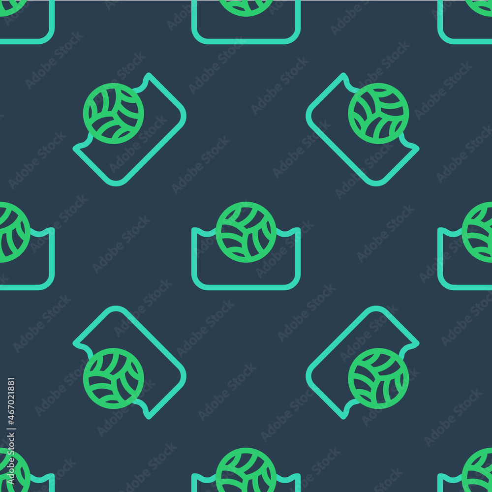 Line Water polo icon isolated seamless pattern on blue background. Vector