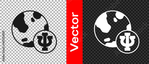 Black Psychology icon isolated on transparent background. Psi symbol. Mental health concept, psychoanalysis analysis and psychotherapy. Vector