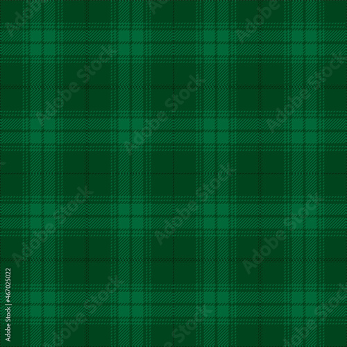 Green tartan plaid. Scottish pattern fabric swatch close-up. 
