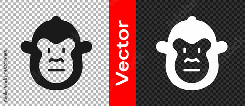 Black Monkey icon isolated on transparent background. Animal symbol. Vector