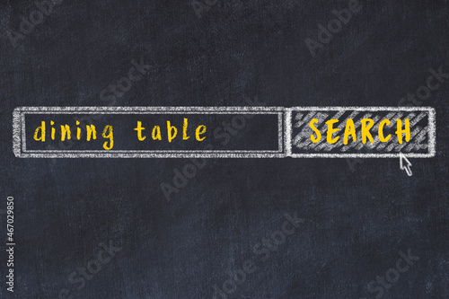 Foto Chalk sketch of browser window with search form and inscription dining table