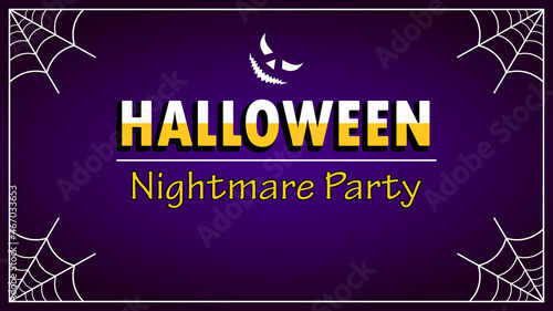 Spider web pattern frame. Halloween poster
