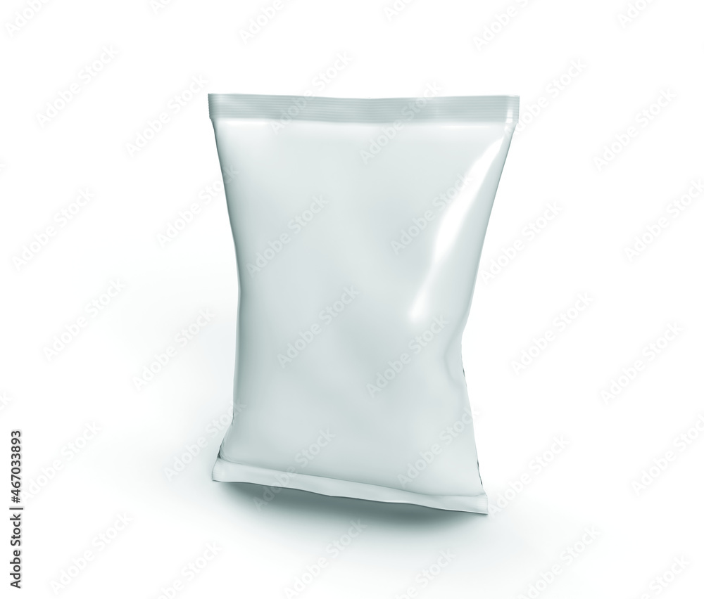 White Blank 3D Plastic Bag for Food.