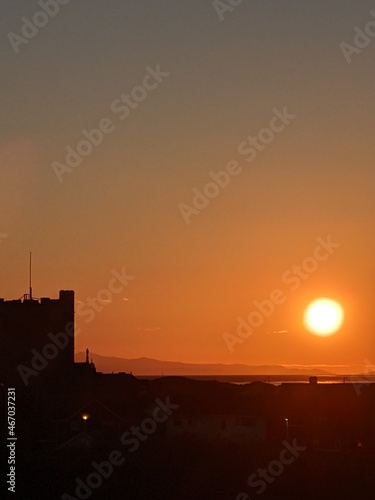 sunset over the city