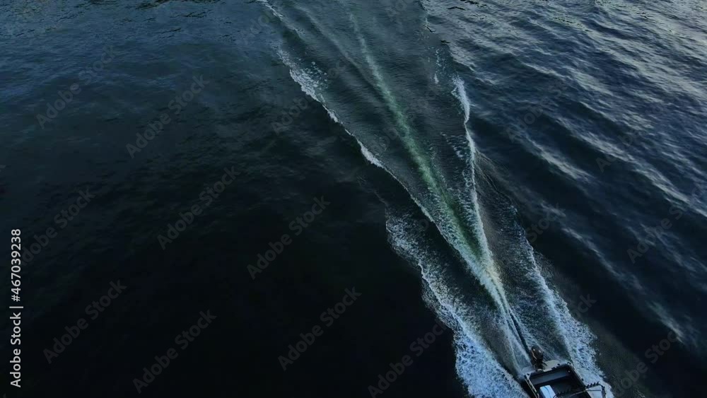 Beautiful aerial view of boat floating on river willamette in Portland Beautiful aerial view of boat floating on river willamette in Portland