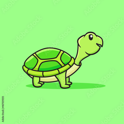 cute turtle cartoon illustration vector editable for icon or decoration