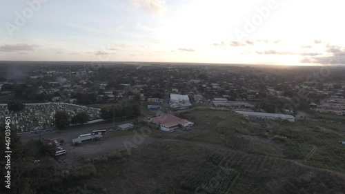 Panama sunset over the city photo