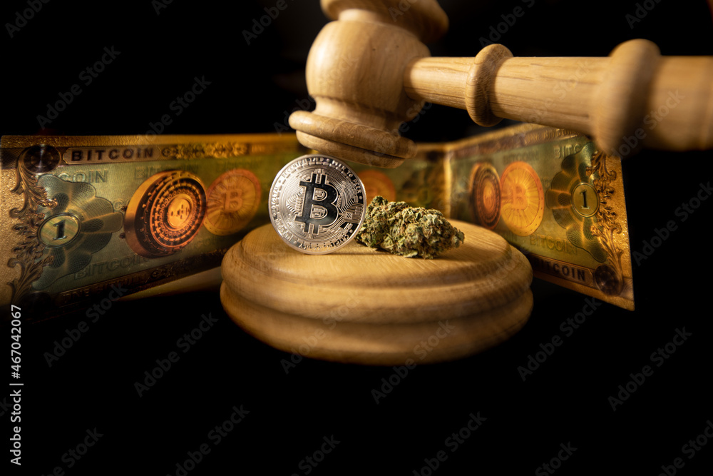 Φωτογραφία Cannabis and Bitcoin Cryptocurrency on the Market, Judge Hummer and Sound Block