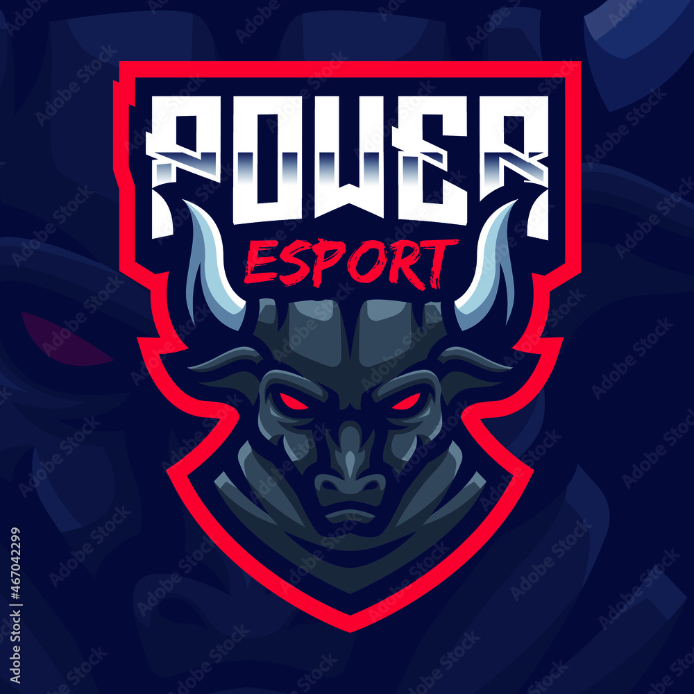 Black Bull Mascot Gaming Logo Template
