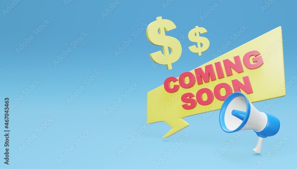 Fototapeta premium Coming Soon 3D Illustration
