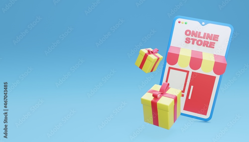 Online Store 3D Illustration Online Store 3D Illustration