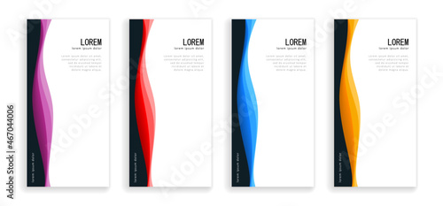 Set of web banners with standart size. vertical, horizontal and square template. vector illustration