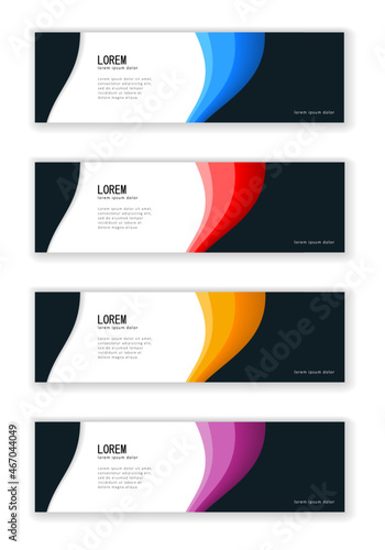 Set of web banners with standart size. vertical, horizontal and square template. vector illustration