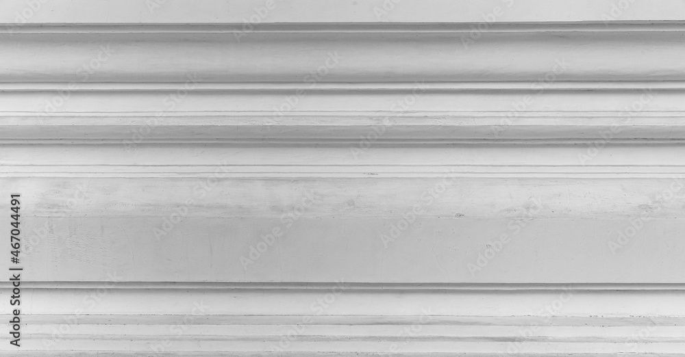 Fototapeta premium Panorama of Vintage white painted cement wall with rough surface texture and background seamless