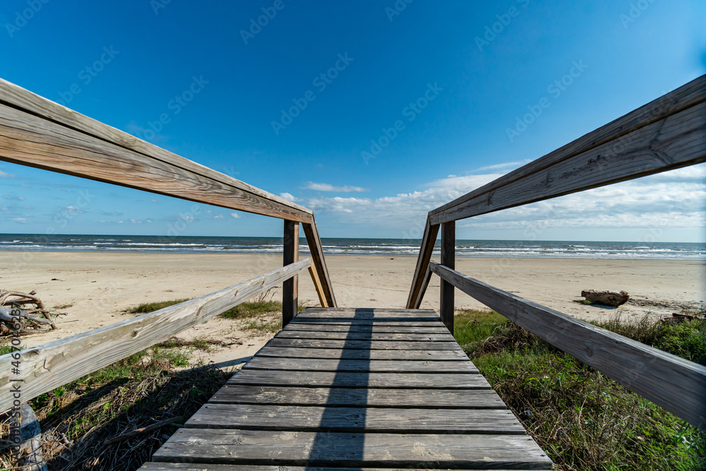 Beaches on the Gulf of Mexico on the coast of Texas south of Houston