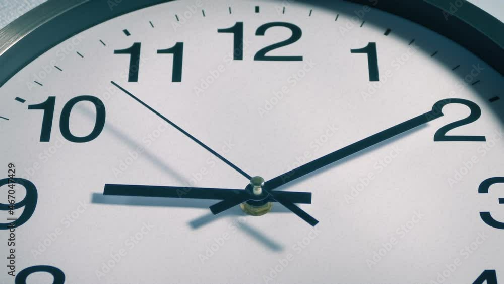 Clock Hands Moving Closeup Shot Clock Hands Moving Closeup Shot