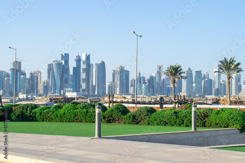 Doha Towers from inside Al Bida Park, Qatar