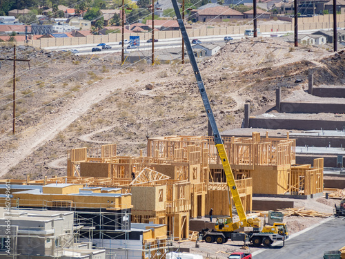 Photography High angle view of a construction site building new homes
