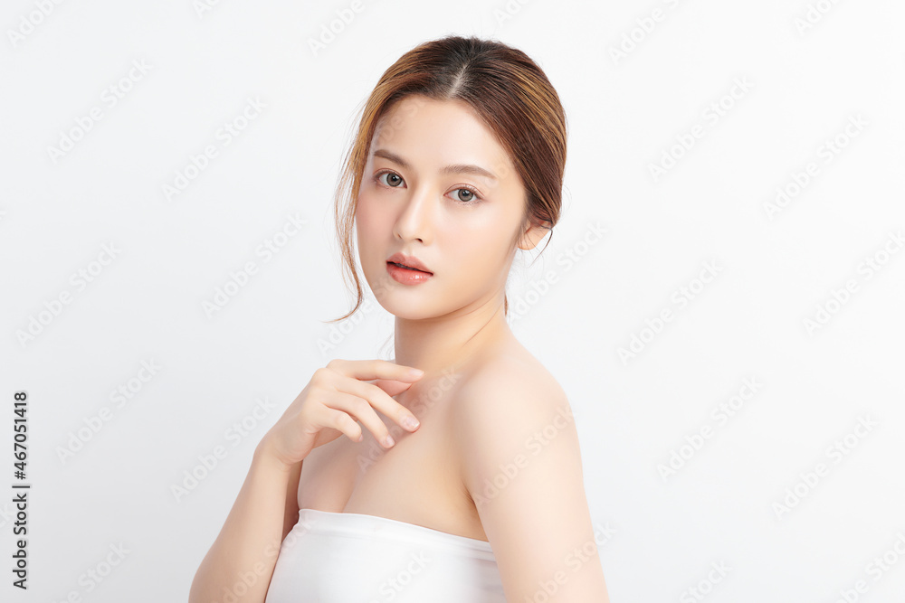 Beautiful young asian woman with clean fresh skin on white background, Face care, Facial treatment, Cosmetology, beauty and spa, Asian women portrait. Beautiful young asian woman with clean fresh skin on white background, Face care, Facial treatment, Cosmetology, beauty and spa, Asian women portrait.