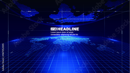 Internet technology internationalization globalization futuristic space exhibition hall background