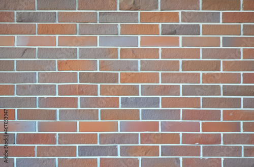 Modern brick wall texture background. Stylish brick tile wall backdrop. 