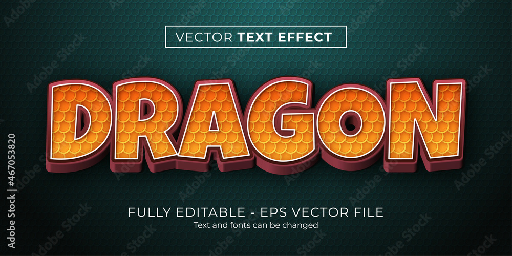 Fototapeta premium Dragon editable text effect