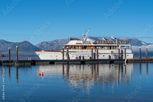 Cabin Cruiser docked on a Off Season Morning on Lake Tahoe © Lisa