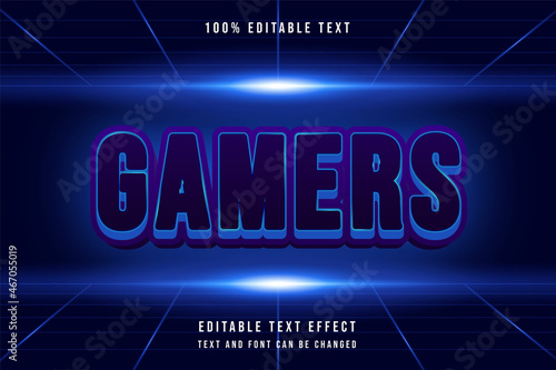 Gamers,,3 dimensions editable text effect purple gradation blue modern futurist style