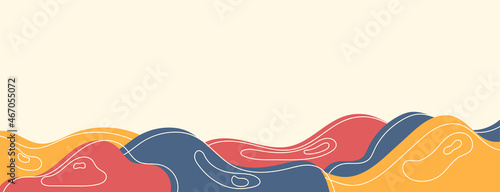 colorful abstract banner background with fluid shapes and line