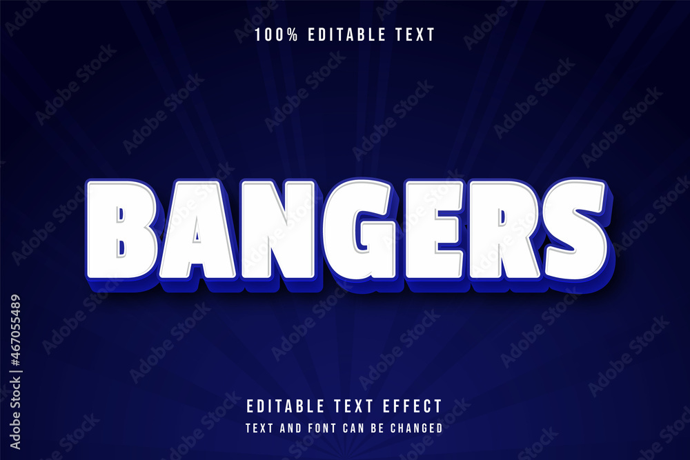 Bangers,,3 dimensions editable text effect blue gradation modern shadow style