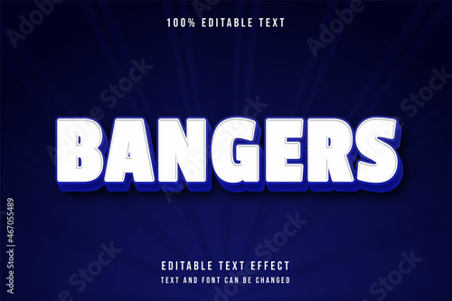 Bangers,,3 dimensions editable text effect blue gradation modern shadow style
