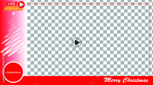 video frame for Merry Christmas event transparent background compatible with any platform for video conferencing, livestream 16:9 landscape dimensions