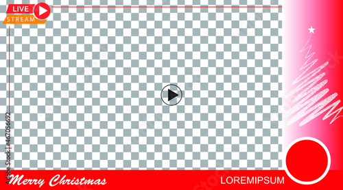 video frame  transparent background compatible with any platform for video conferencing livestream 16:9 landscape dimensions for Merry Christmas event